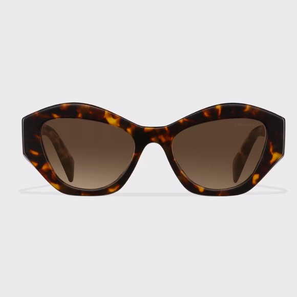 Prada Gradient Sienna Symbole Tortoise SPR07Y Acetate Italian Cat Eye Sunglasses - Picture 3 of 9